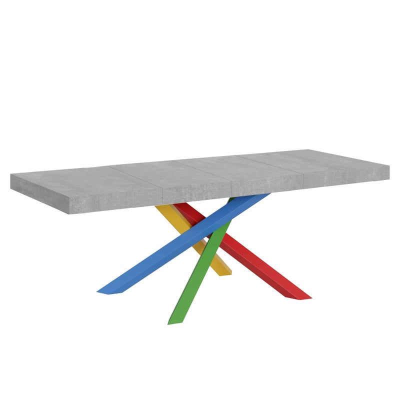 Stół rozkładany 160/420x90 cm Volantis Premium cementowe nogi wielokolorowe 4/B