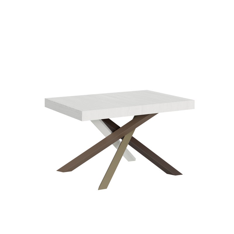 Stół rozkładany 140/400x90 cm Volantis biały jesion nogi wielokolorowe 4/C