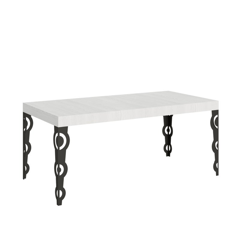 Stół rozkładany Karamay 200/304x90 cm, nogi biały jesion antracyt