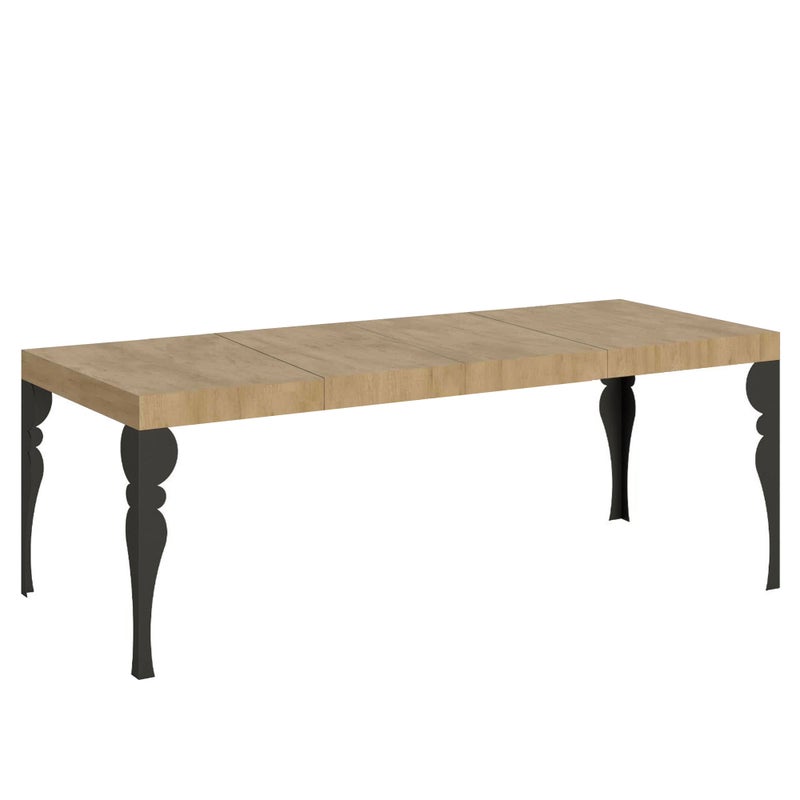 Stół rozkładany Paxon Premium 180/440x90 cm dąb naturalny z nogami w kolorze antracytowym