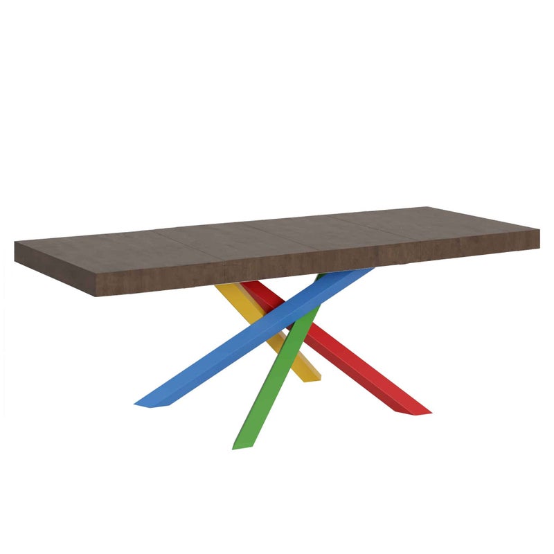 Stół rozkładany 200/460x90 cm Volantis Premium orzech nogi wielokolorowe 4/B