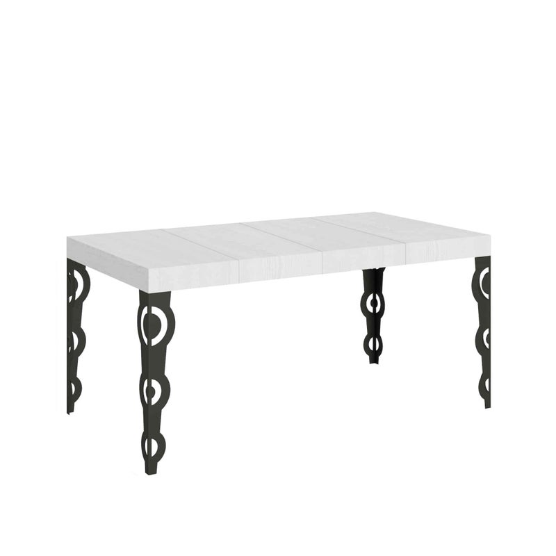 Stół rozkładany Karamay Premium 130/390x90 cm, nogi biały jesion antracyt
