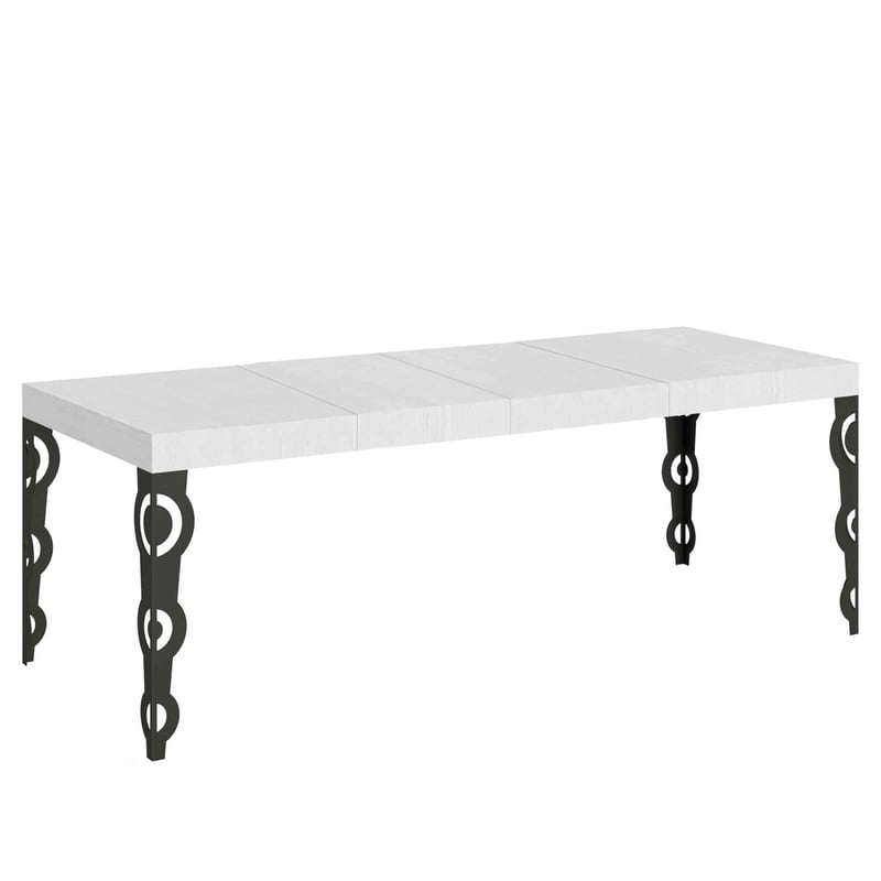 Stół rozkładany Karamay Premium 200/460x90 cm, nogi biały jesion antracyt