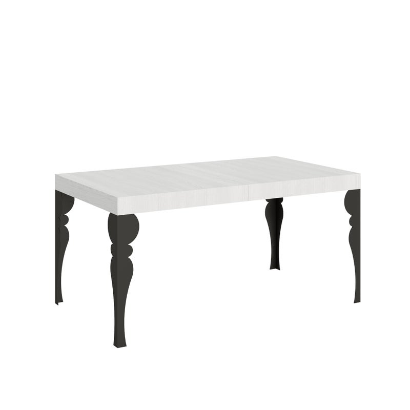 Stół rozkładany Paxon 160/244x80 cm, nogi biały jesion antracyt