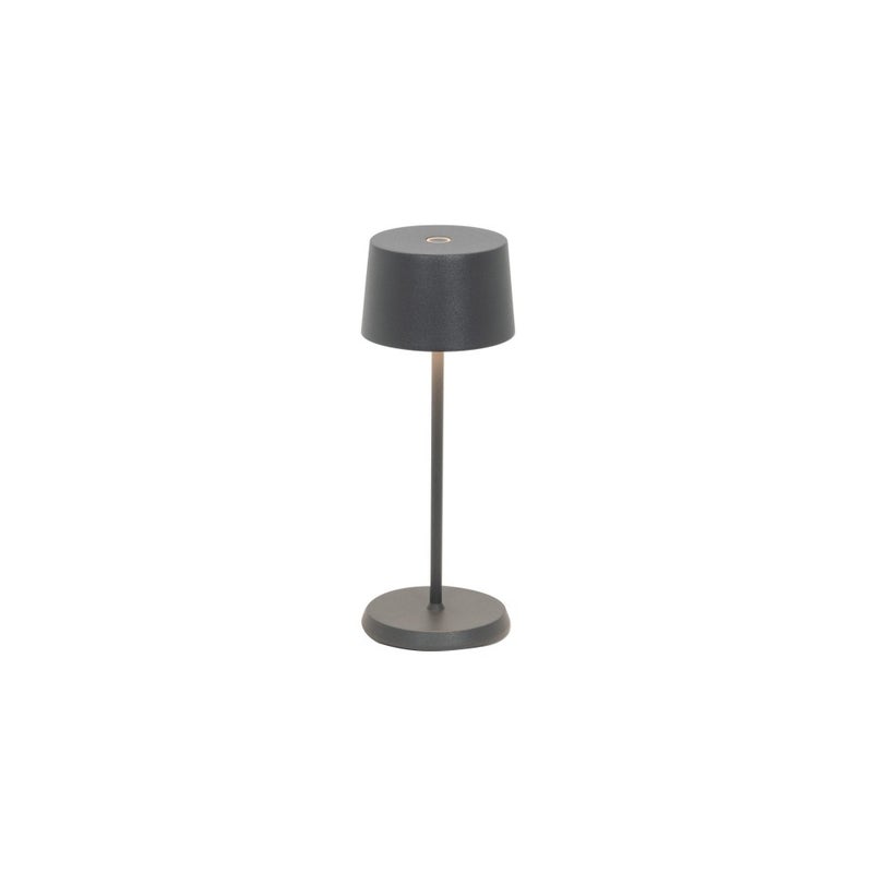 Lampa stołowa LED Zafferano OLIVIA PRO MICRO, ciemnoszara, akumulatorowa i ściemnialna