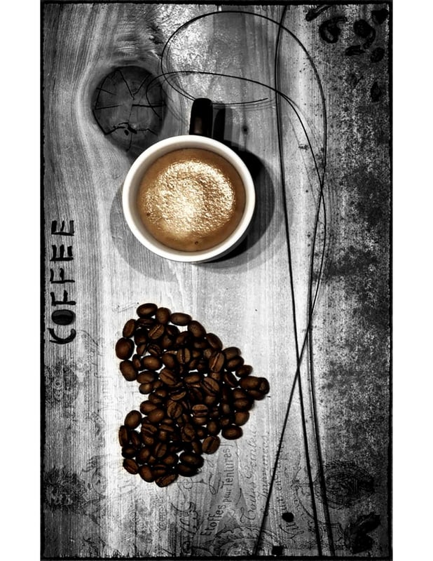 Dywanik kuchenny zmywalny COFFEE, szary, 50x80 cm