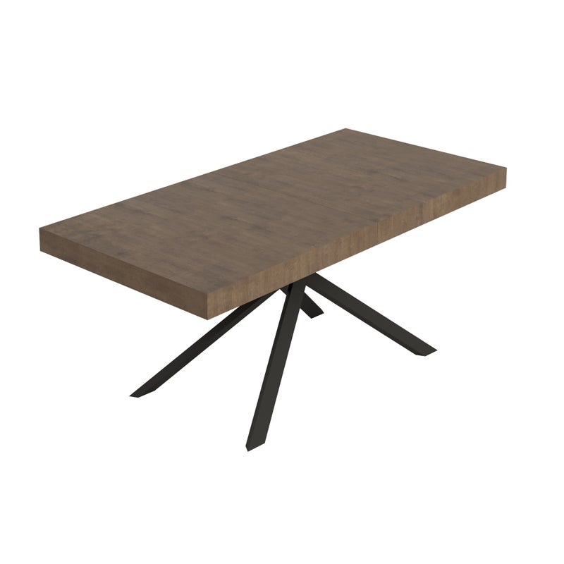 Stół rozkładany Niket orzechowy 180/440x90 cm z nogami w kolorze antracytowym