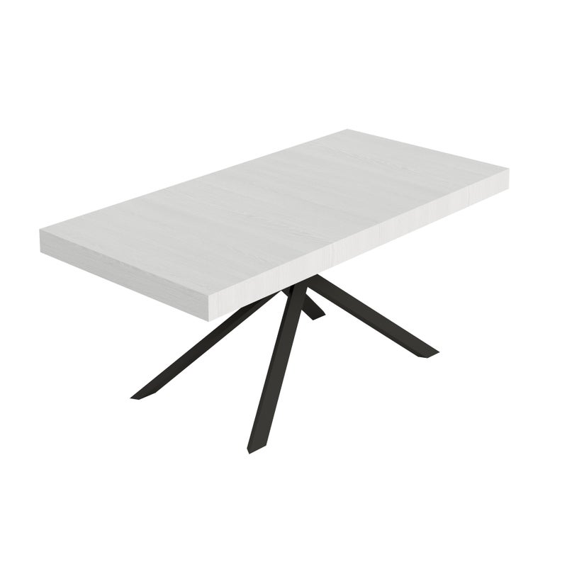 Stół rozkładany Niket 200/460x90 cm nogi biały jesion antracyt