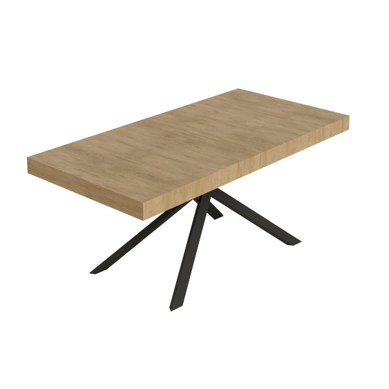 Stół rozkładany Niket 180/284x90 cm dąb naturalny z nogami w kolorze antracytowym