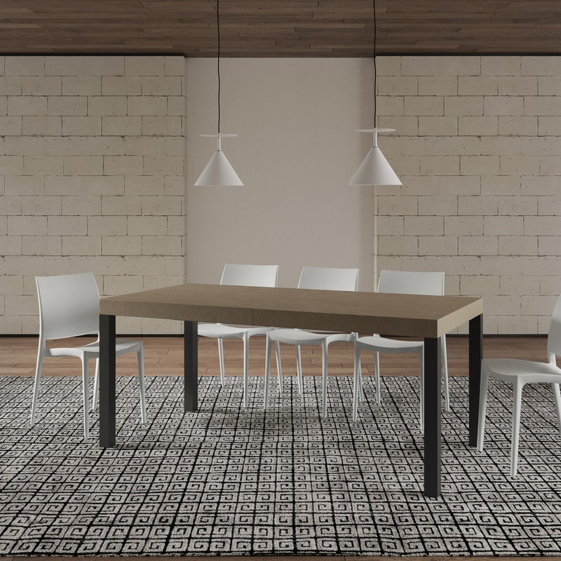 Stół rozkładany Everyday 200/460x90 cm, gołębia szarość, nogi antracytowe