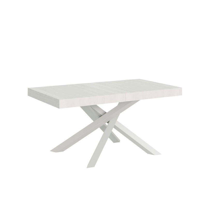 Stół rozkładany Volantis 160/420x90 cm biały jesion białe nogi
