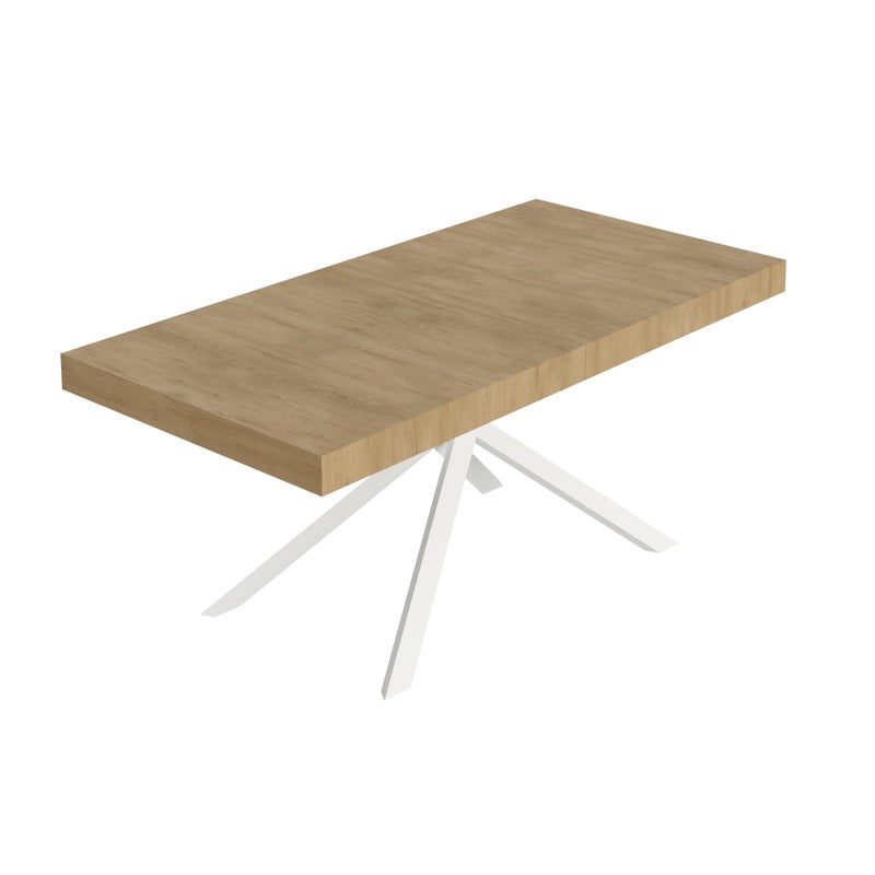Stół rozkładany Niket 200/460x90 cm dąb naturalny nogi białe