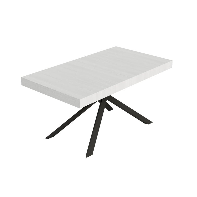 Stół rozkładany Niket 160/420x90 cm nogi biały jesion antracyt