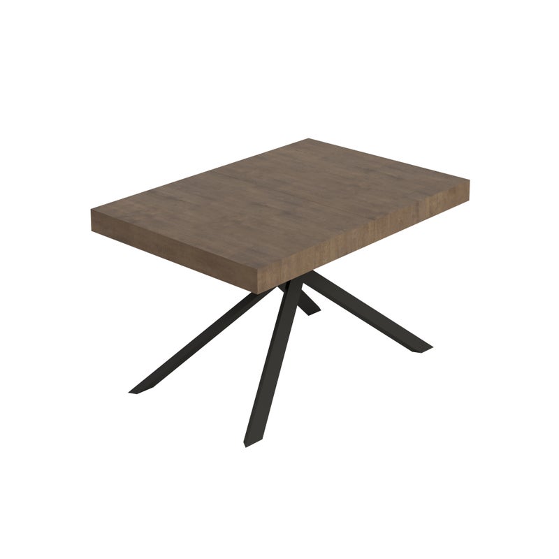 Stół rozkładany Niket orzechowy 120/224x90 cm z nogami w kolorze antracytowym