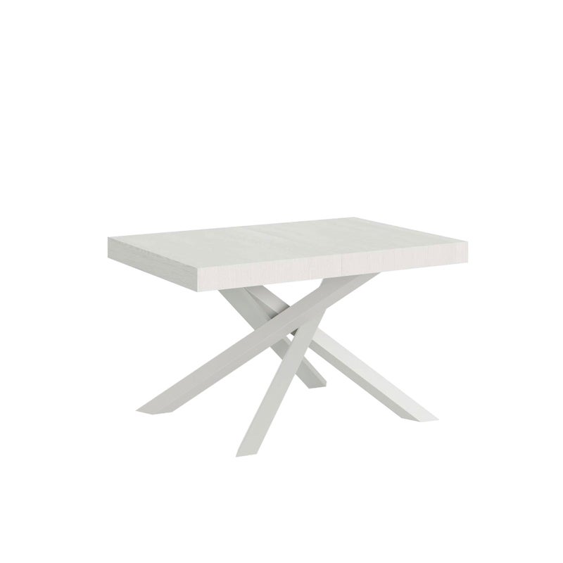 Stół rozkładany Volantis 130/390x90 cm biały jesion białe nogi