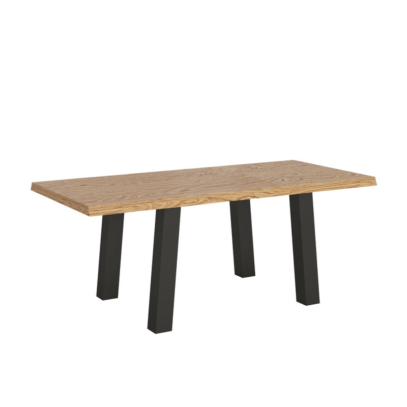 Stół stały 90x180 cm Svalen nogi w kolorze dębu odkorowanego antracytowego