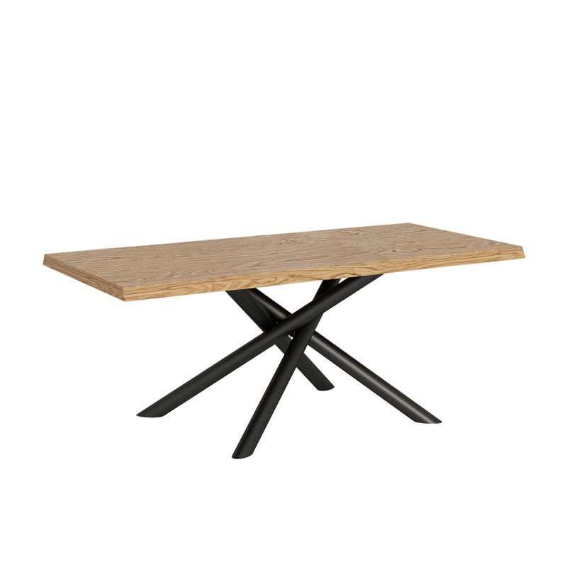 Stół stały 90x180 cm Vindral nogi dąb korowany antracyt