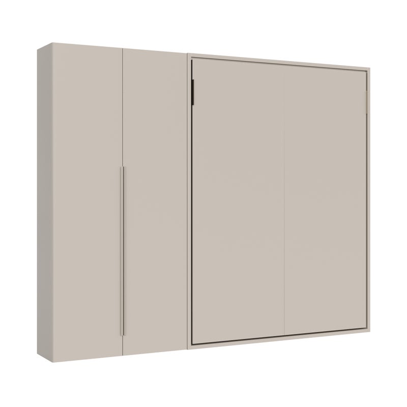 Łóżko podwójne składane pionowo Versia 160 z 2-drzwiową szafą Argilla po lewej stronie