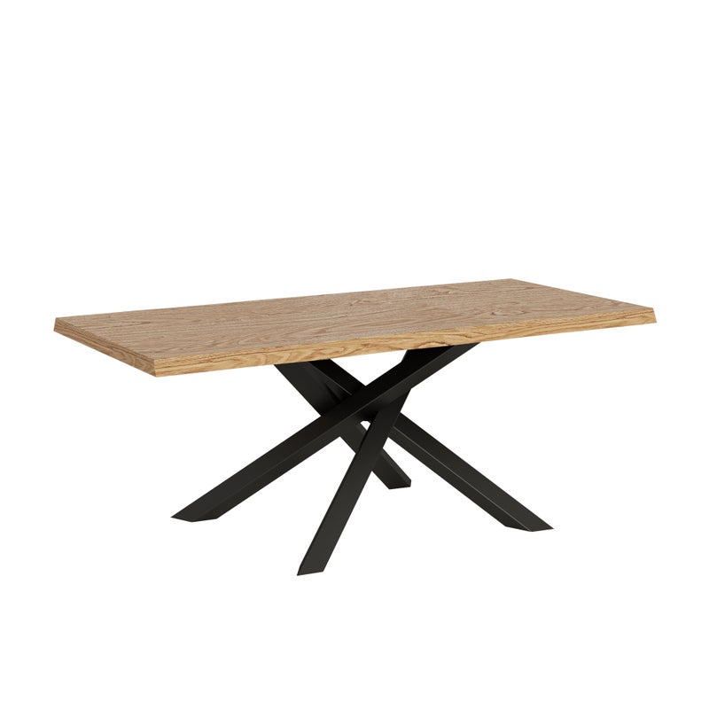 Stół stały 90x200 cm Versalux nogi dąb odkorowany antracyt