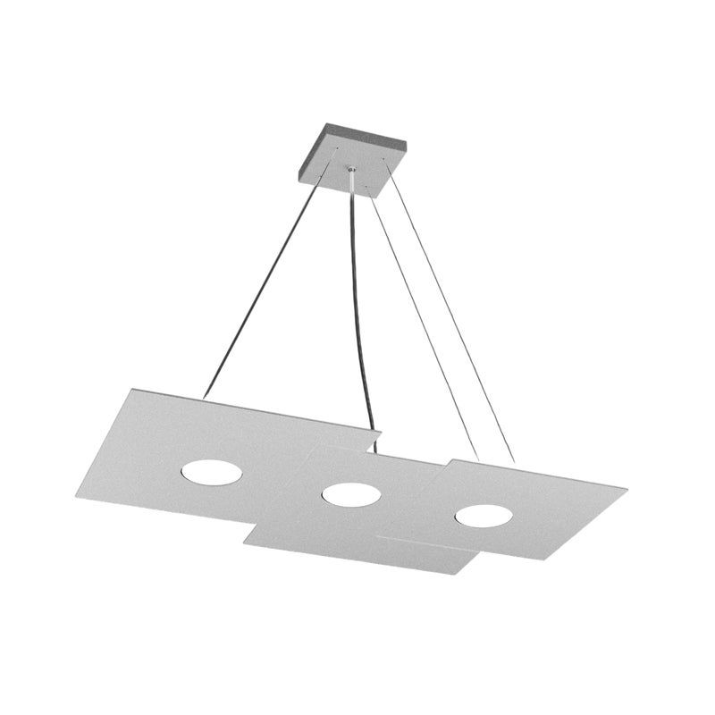 Lampa wisząca Toplight Plate nowoczesna 67x35cm z metalu w kolorze szarym - gniazdo GX53x3 - wys. maks. 100cm