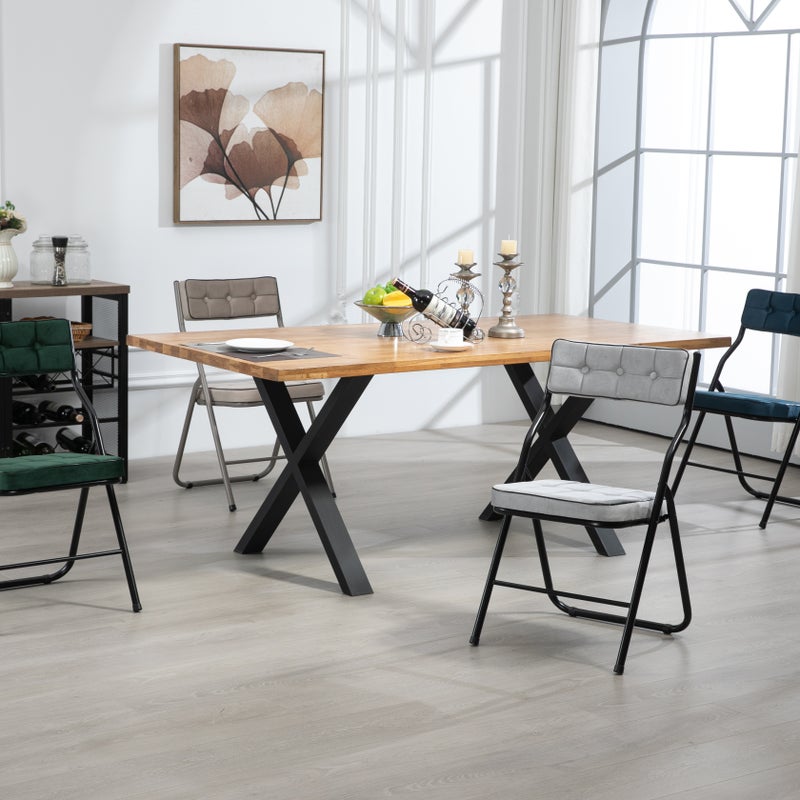 Zestaw 2 składanych krzeseł - krzesła składane z poduszką - krzesła do jadalni - krzesła do kuchni - krzesła do biura - krzesła na wesele - zielone