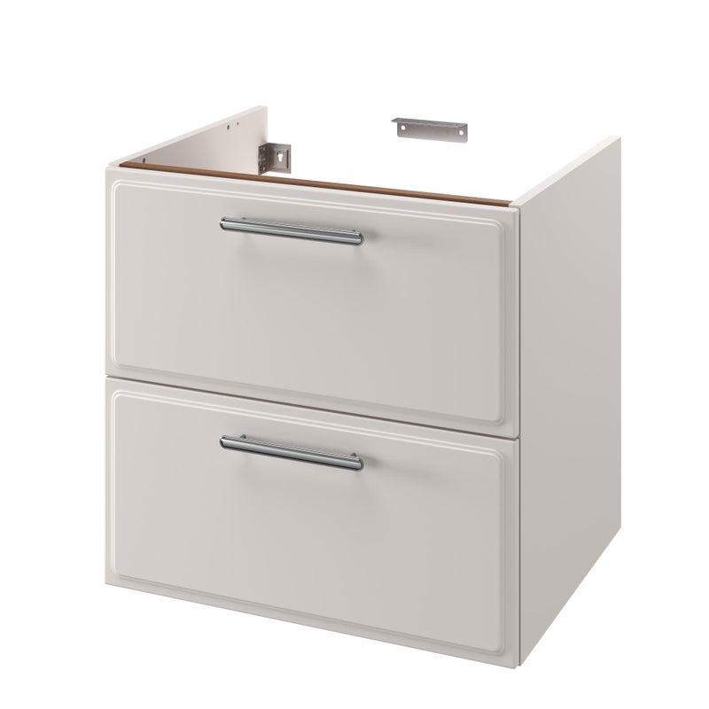 Szafka pod umywalkę Pearl 60 cm matowa biel 2 szuflady Sensea