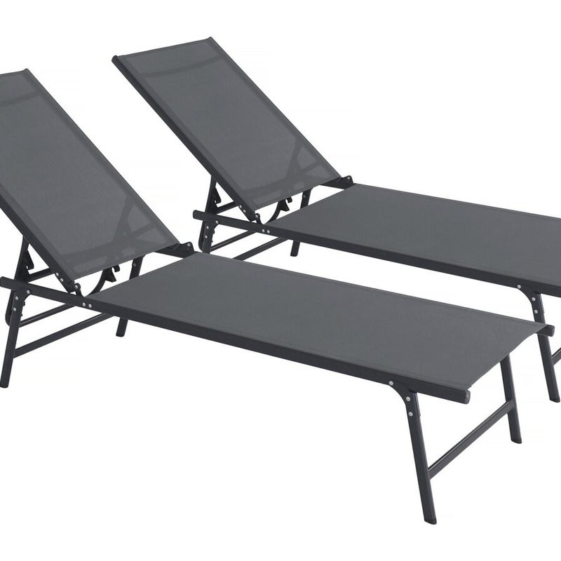 Komplet 2 metalowych leżaków 