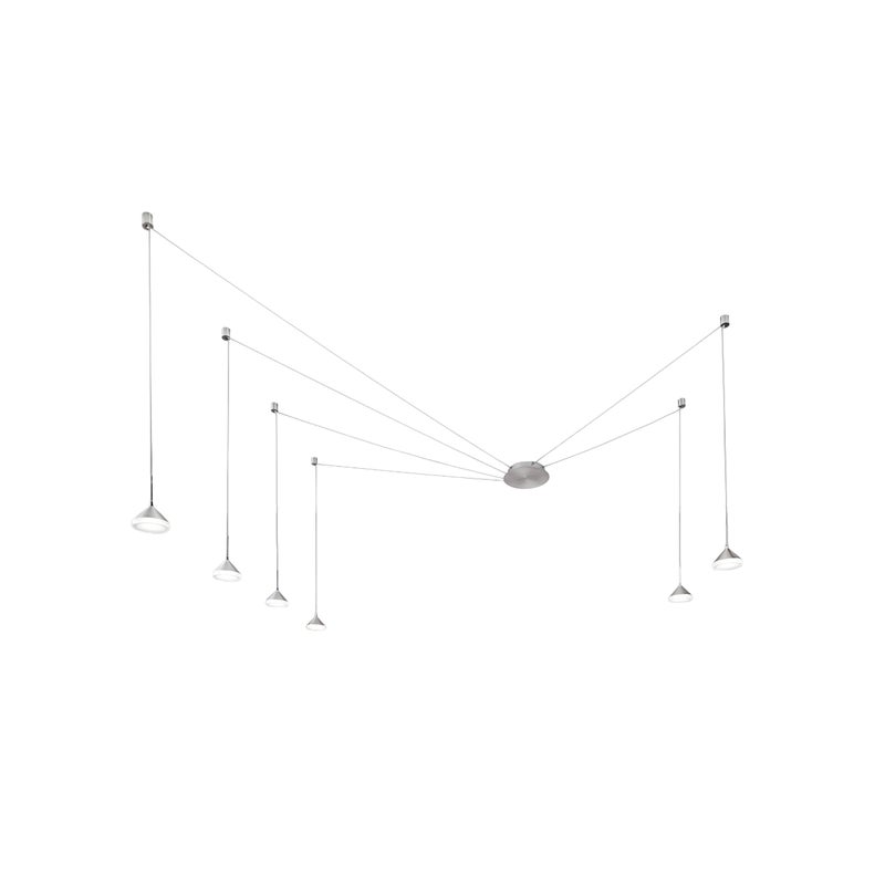 Lampa wisząca LED Isabella 48W 3000K, ściemnialna, Ø350 cm, aluminium satynowe, zintegrowany inteligentny ściemniacz światła