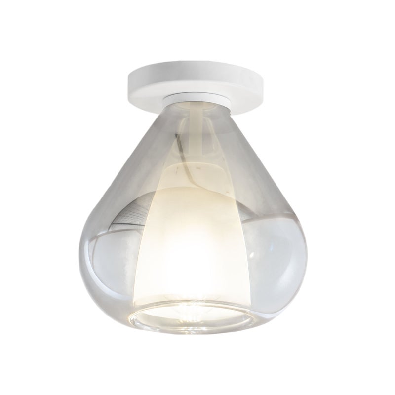 Lila - Okrągła lampa sufitowa śr. 20 cm Fabas Luce - Kinkiet z żarówką LED E27 MAX 40W - Przydymiona