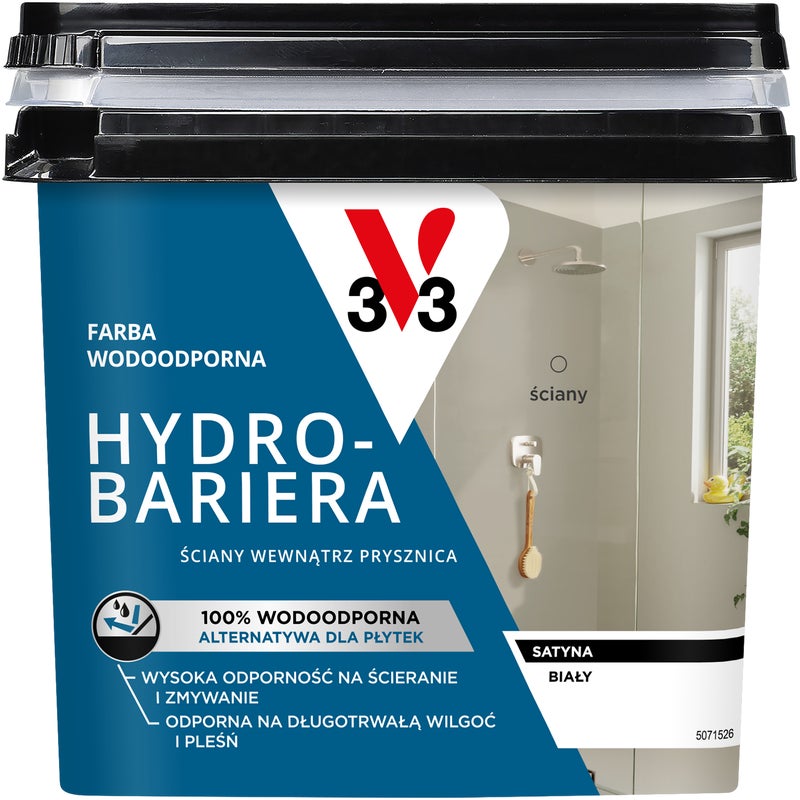 Farba wodoodporna Hydrobariera 0.75 l Biały Satynowy V33