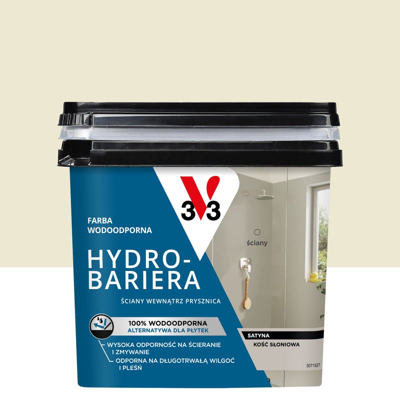 Farba wodoodporna Hydrobariera 0.75 l Kość słoniowa Satynowy V33