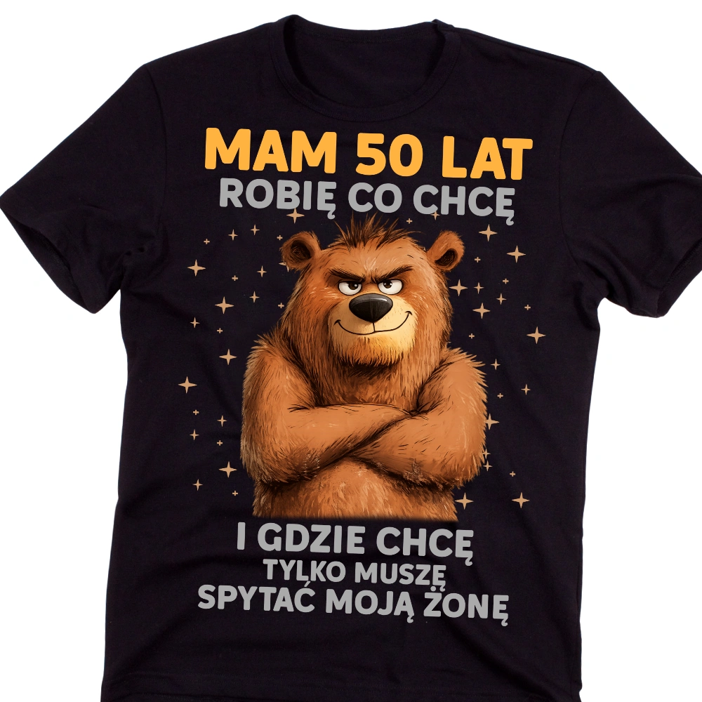 Koszulka męska „Mam 50 lat – robię co chcę” – idealny prezent na 50. urodziny