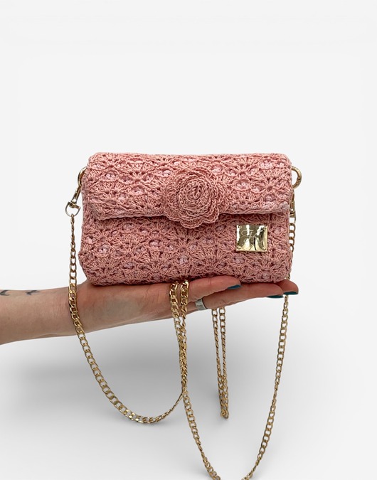 Torebka wieczorowa mini - różowa