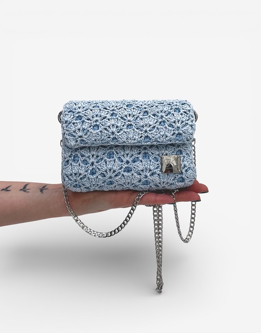 Torebka wieczorowa mini - niebieska