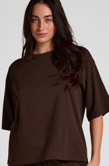 Hunkemöller Pyjama Top Loose Brązowy