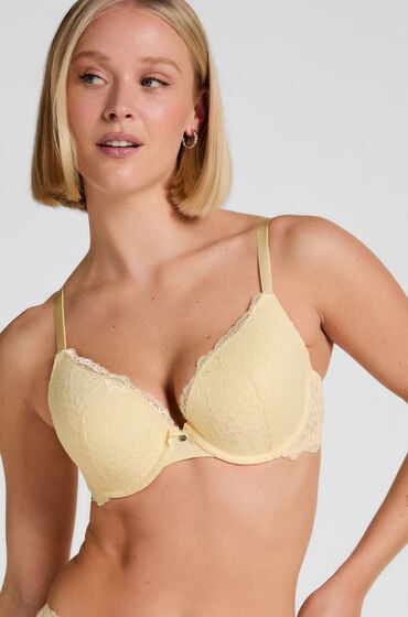 Hunkemöller Wyściełany biustonosz push-up z fiszbinami Marine Żółty