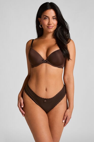 Hunkemöller Brazyliany bawełniane Georgia Brązowy