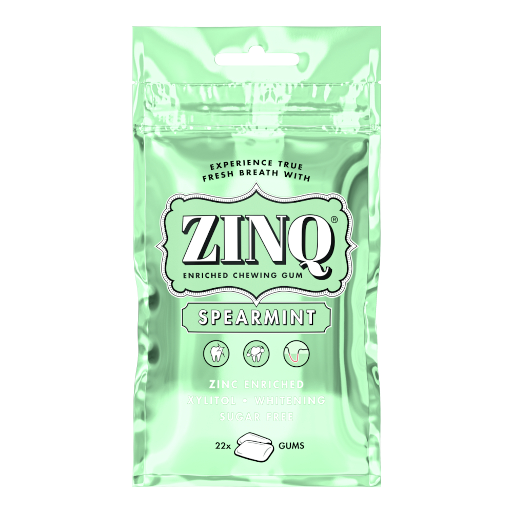 ZINQ SPEARMINT 22szt. - gumy do żucia z cynkiem i ksylitolem o smaku odświeżającej mięty
