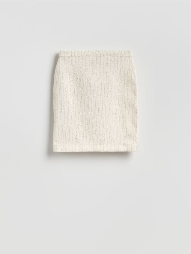 Reserved - Spódnica mini - złamana biel