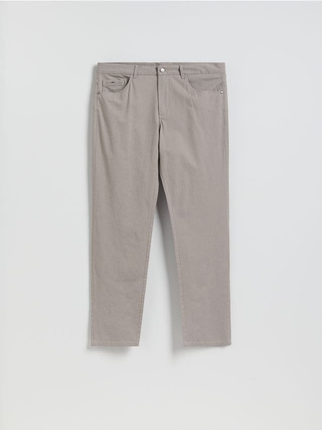Reserved - Bawełniane spodnie slim fit - brązowy