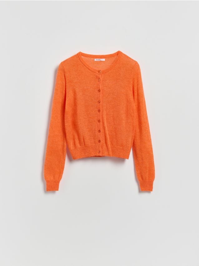 Reserved - Kardigan z wełną alpaki - pomarańczowy