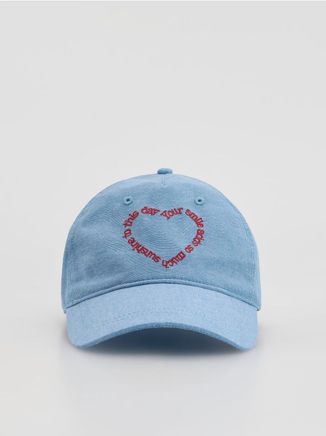 Reserved - Czapka z haftowanym napisem - jasnoniebieski