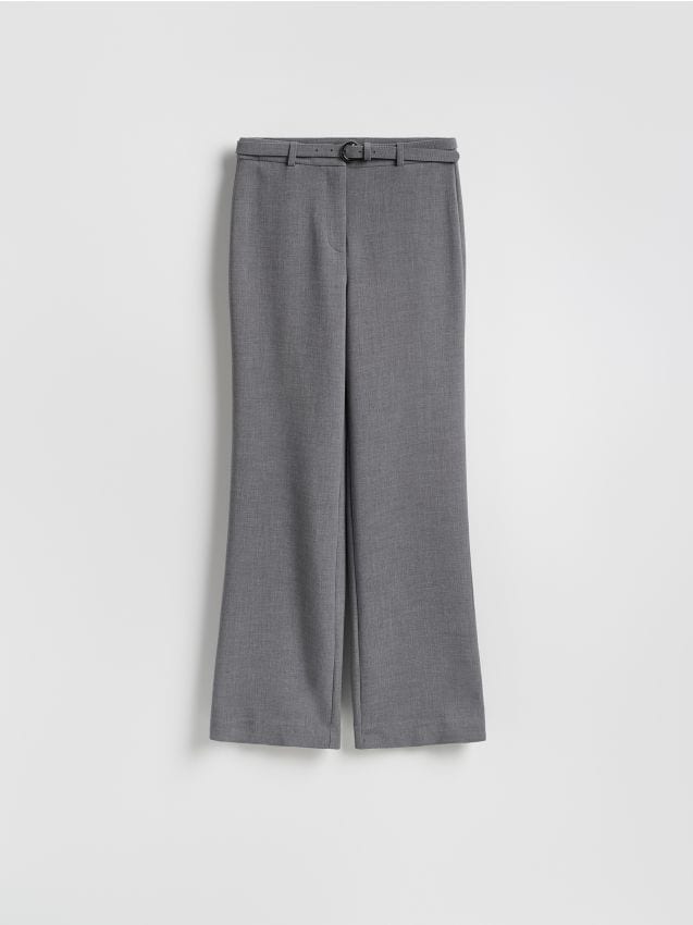 Reserved - Spodnie z paskiem - jasnoszary