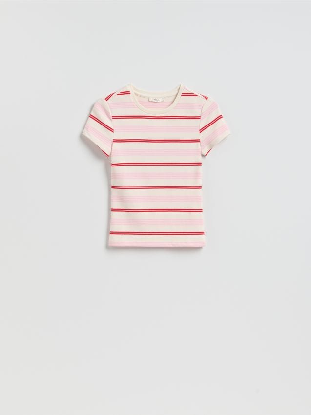Reserved - T-shirt w paski - wielobarwny