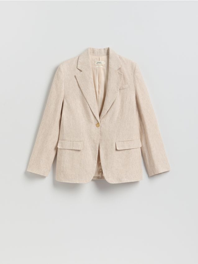 Reserved - Lniana marynarka - beżowy