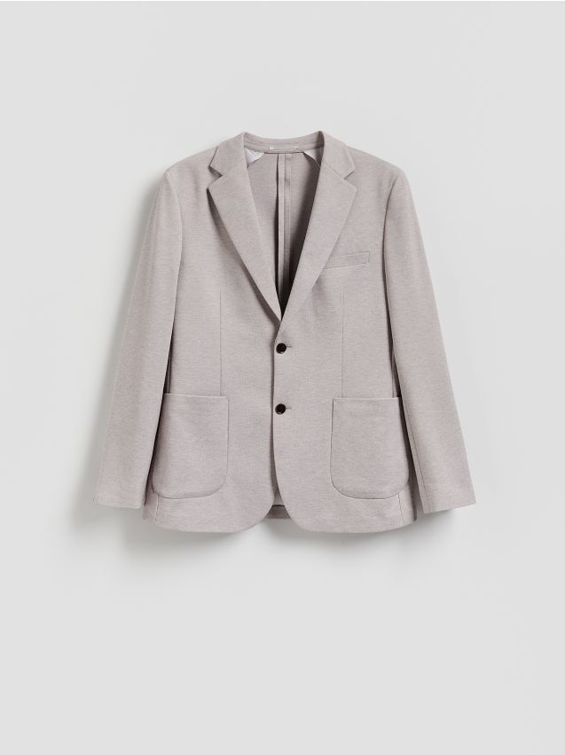 Reserved - Marynarka slim fit z dodatkiem wiskozy - bordowy