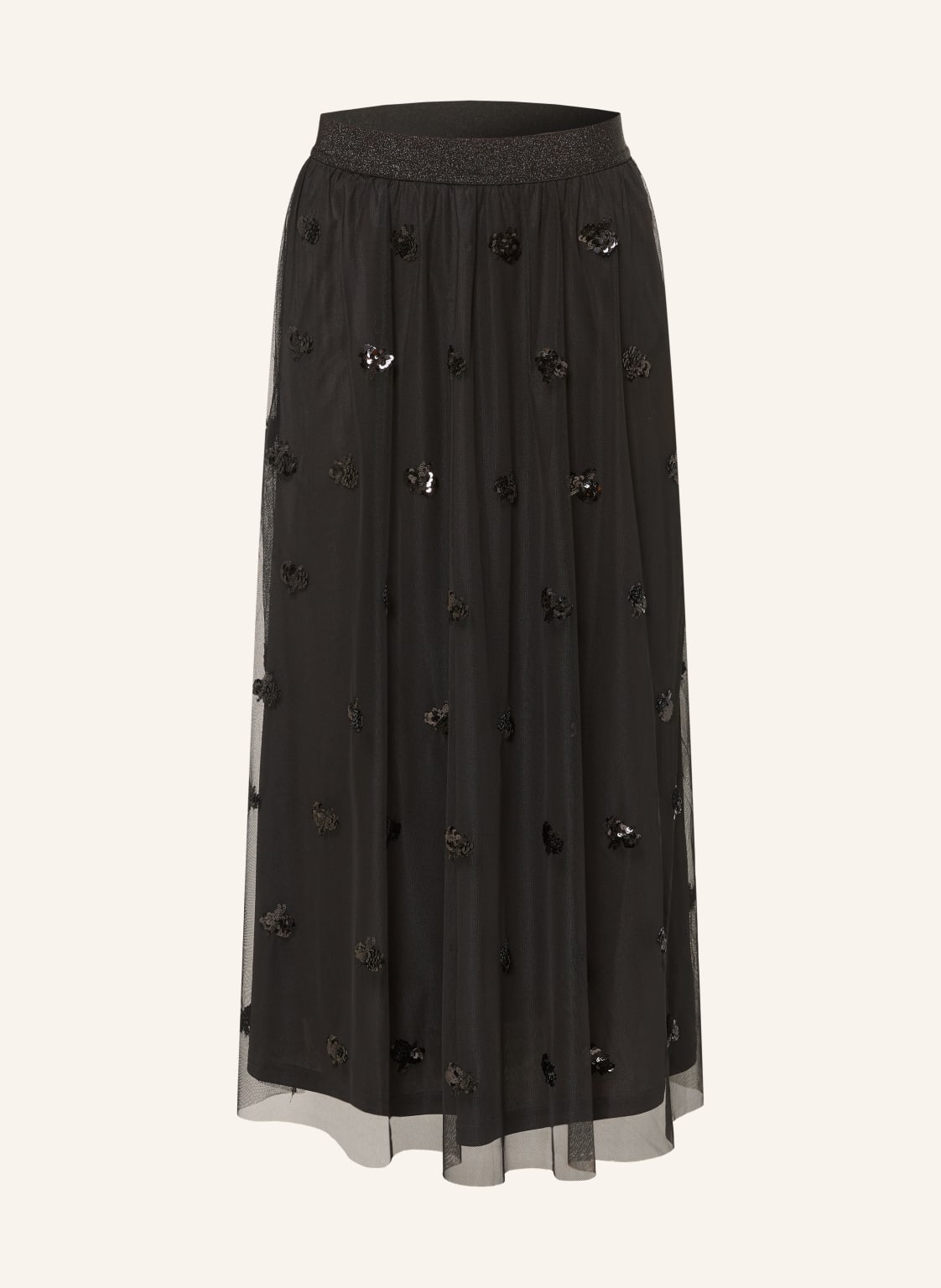 Oui Spódnica Z Tiulu Z Cekinami schwarz