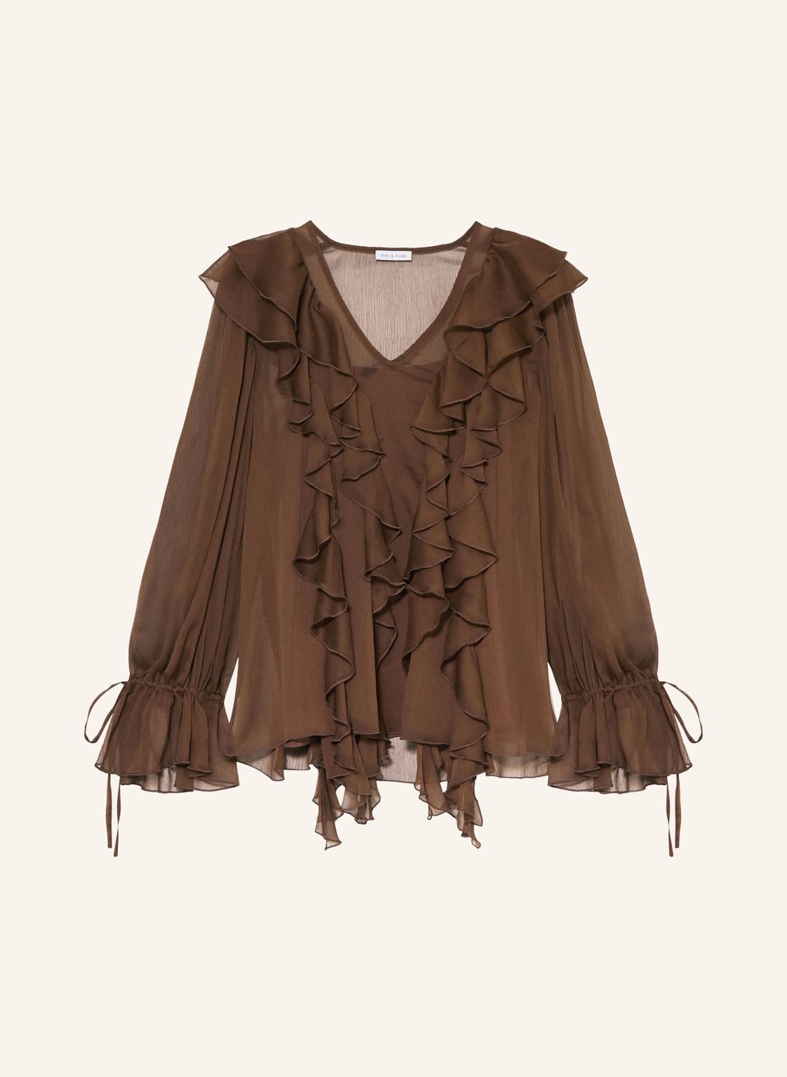 Mrs & Hugs Bluzka Z Falbanami braun