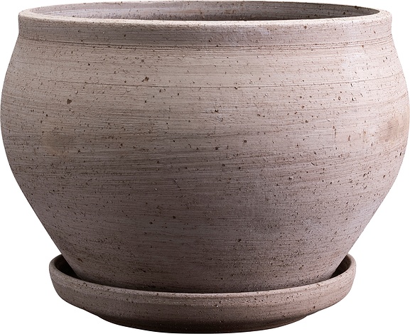Bergs Potter Doniczka z podstawką Delphi 24 cm szara DEG24LS