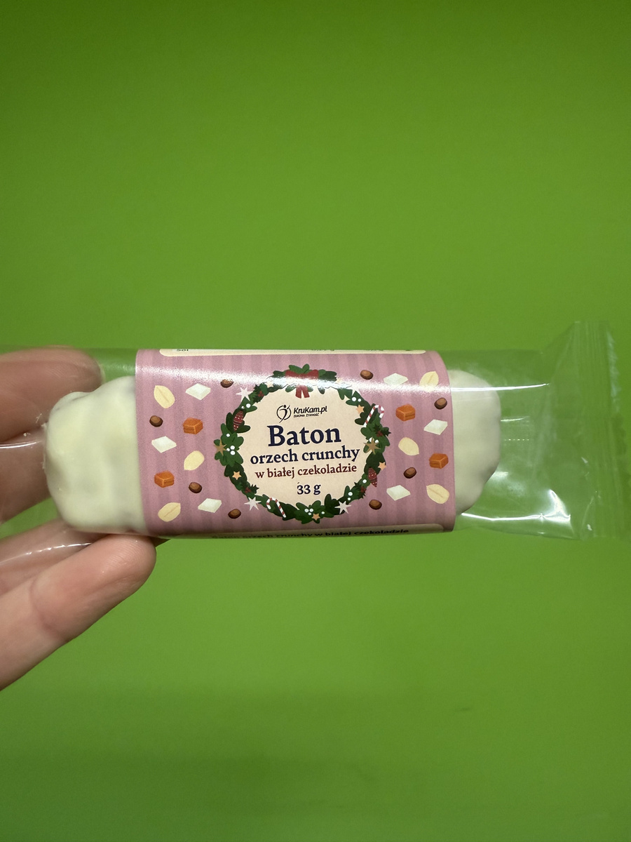 K2025 Baton Chrupiący crunchy w białej czekoladzie 33g
